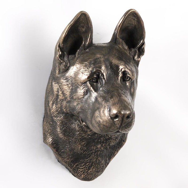 Art-Dog Wanddeko Schäferhund und Deutscher Schäferhund Büste zum Aufhängen in Braun aus Kunstharz und Metall - Bild 6