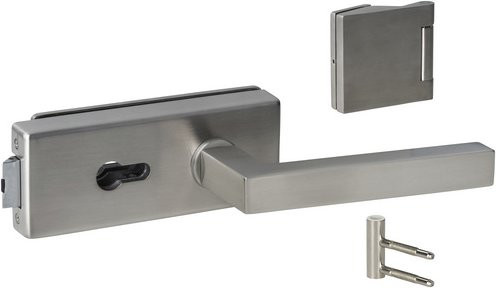 ALPERTEC Glastürbeschlag aus Edelstahl in Silber, gebürstet - Bild 1