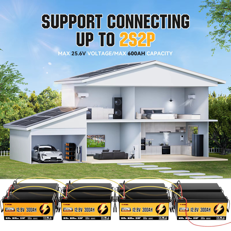 RVPOZWER LiFePO4 Batterie 12V 300Ah 3840Wh mit Smart BMS für Heimenergie, Wohnmobile und Trolling-Motoren - Bild 6