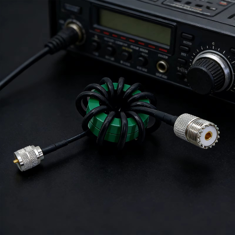 APWIKOGER Kurzwellen-Drosselspule 200W für 1,8-30MHz zur Störungsbekämpfung und Unterdrückung von Gleichtaktdrähten in Schwarz - Bild 3