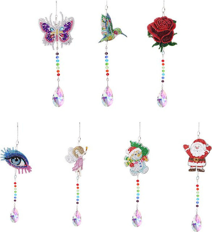 Alloet DIY Diamant Mosaik Windspiel Schmetterling als hängendes Wandornament in Mehrfarbig - Bild 1