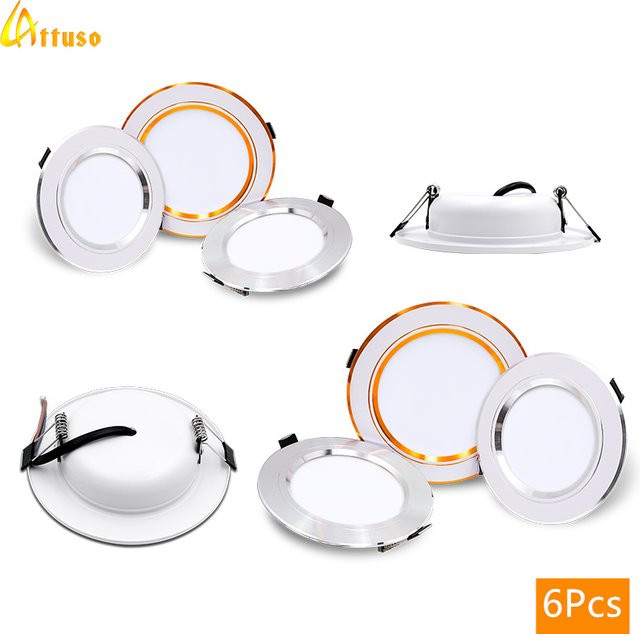 6er Set LATTUSO Runde LED-Einbauleuchten in Weiß für Innenbeleuchtung - Bild 1
