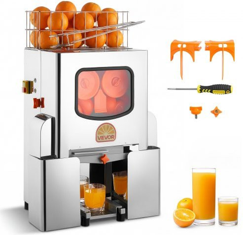 VEVOR Elektrische Zitruspresse aus Edelstahl in Silber, 120 W Saftpresse für Orangen, Zitronen und Granatäpfel - Bild 1