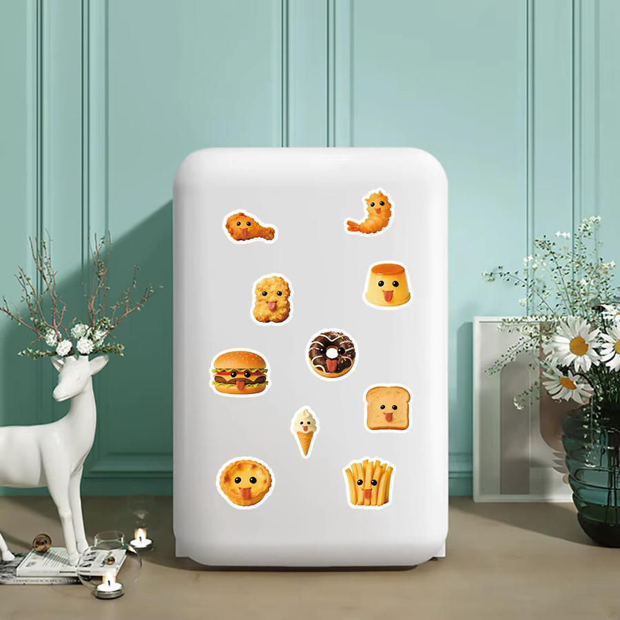 500 Stück Abstrakte Lebensmittel-Kunst-Muster Aufkleber in Multicolour zur Dekoration - Bild 2