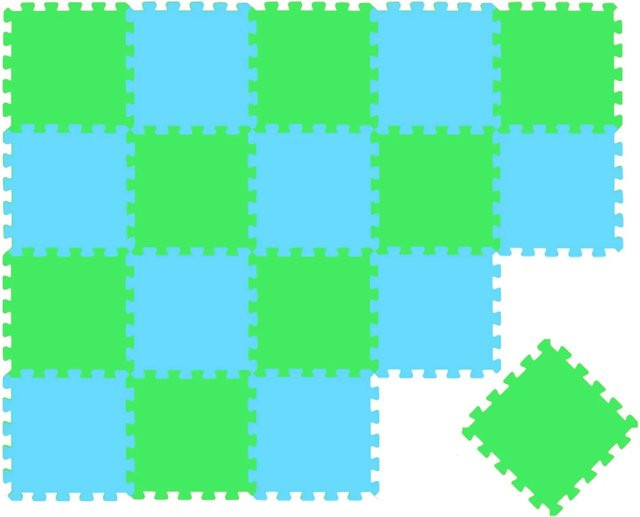 LittleTom Puzzlematte Hellgrün & Hellblau 18-teiliges Set - Bild 1