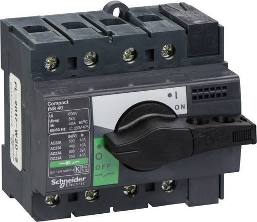 Schneider Electric 28901 Lasttrennschalter 40A in Grau, 250 V/DC und 500 V/AC - Bild 1