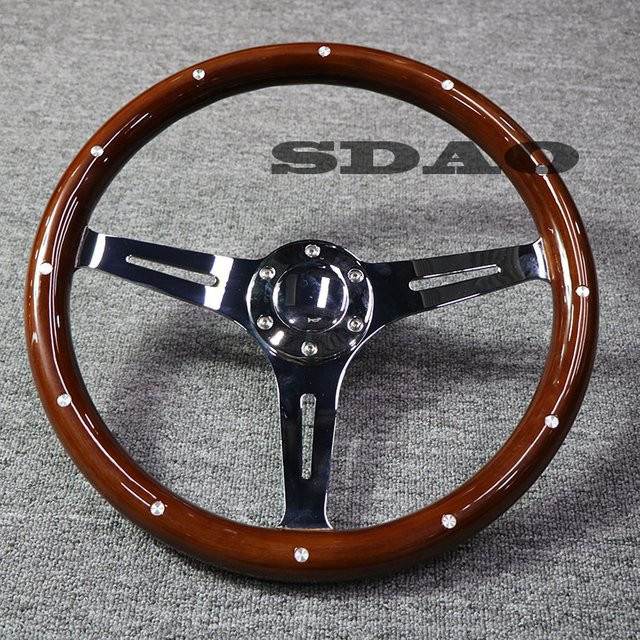 SDAO Rennsport-Lenkrad 15 Zoll aus Pfirsichholz für Auto und Drift mit 380 mm Durchmesser - Bild 1