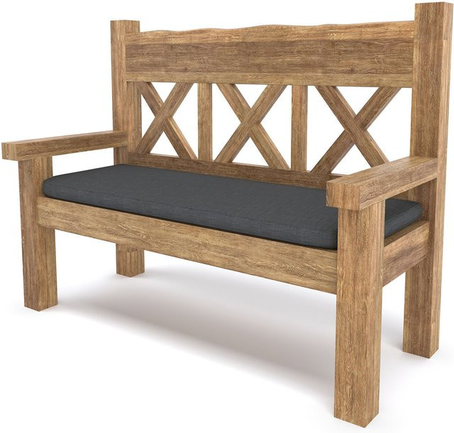 OUTFLEXX Gartenbank aus recyceltem Teakholz in Braun mit Rücken- und Armlehnen, B/T/H: 160 x 73 x 100 cm - Bild 1