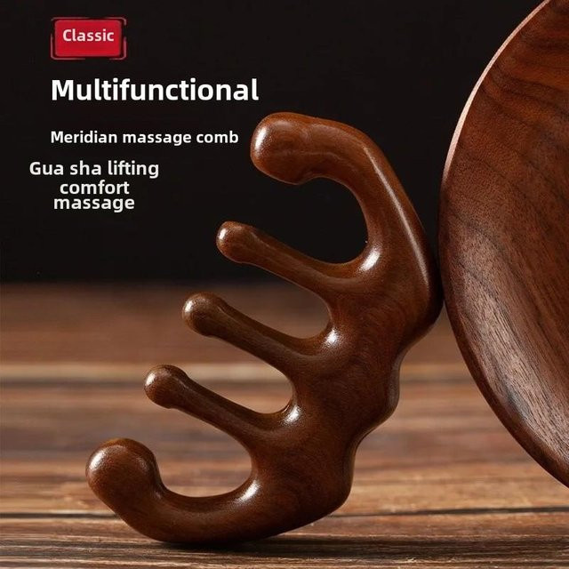 KuZHEN Holztherapie-Massagekamm aus Sandelholz, Unisex - Bild 1