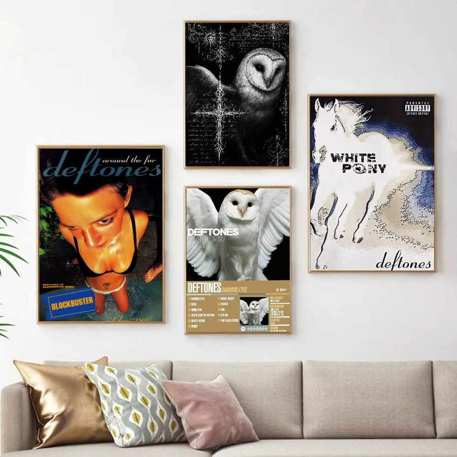 Deftones Klassisches Album Wandaufkleber aus Papier in Weiß und Multicolour für DIY Deko in Zimmer, Bar oder Café - Bild 3