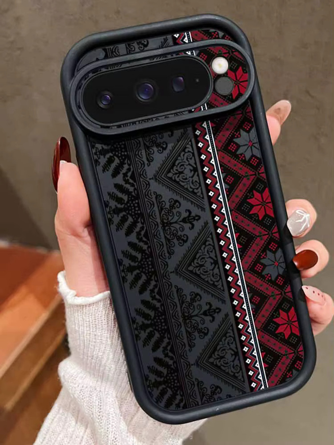 Stoßfeste TPU-Softcover Handyhülle mit Vintage-Totem-Muster für Google Pixel 9, 9 Pro, 9A, 8, 8 Pro, 8A, 7, 7 Pro, 7A in Schwarz und Mehrfarbig - Bild 3