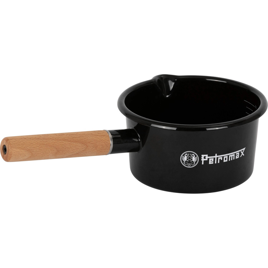 Petromax Emaille Stieltopf Schwarz mit Holzgriff - Bild 2
