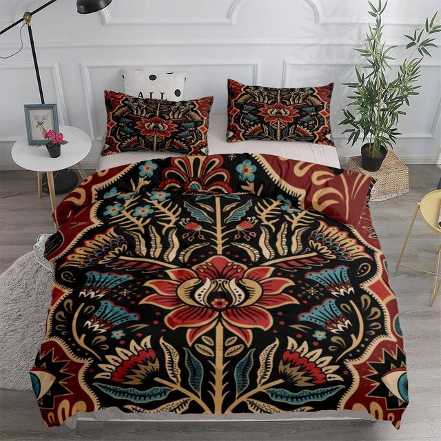 Flylo Bettwäsche-Set William Morris Design in Schwarz, Art Nouveau Floral, B/H: 135 x 200 cm - Bild 1