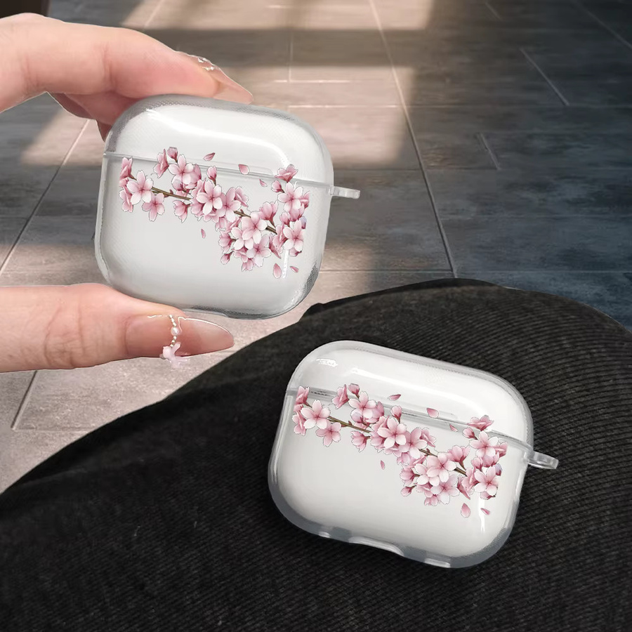 Transparente Sakura Schutzhülle aus TPU für Apple AirPods Pro 2. Generation und AirPods 1/2/3 - Bild 2