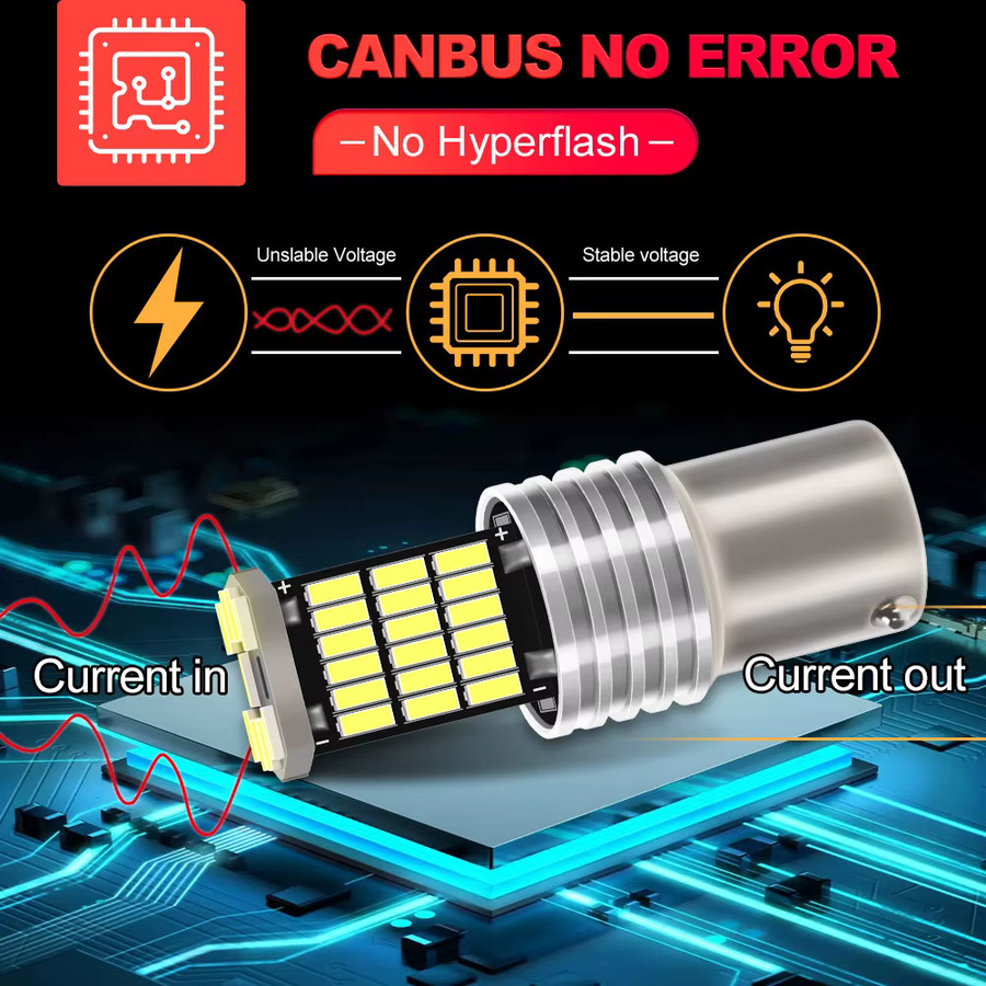 Roadsun 2er Set Canbus 1156 LED Rückfahrlichter 8200LM Super Hell 45SMD in Silber für Ford Mondeo Mk4 Focus 2 C-MAX Ranger Ka Puma Fusion - Bild 4
