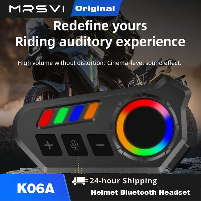 MRSVI Smart Motorradhelm-Headset K06A in Schwarz mit Hi-Fi-Stereo, Geräuschunterdrückung, Sprachsteuerung und Freisprechfunktion - Bild 1