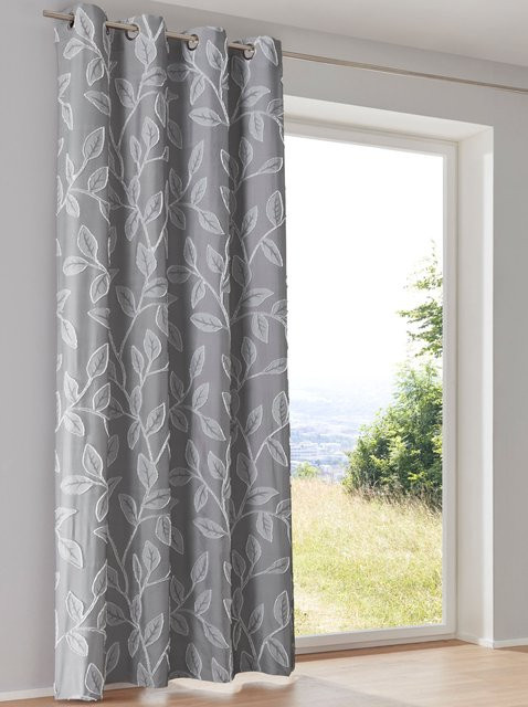 Heine Home Dekoschale mit floralem Blättermotiv in Grau aus 100% Polyester - Bild 1
