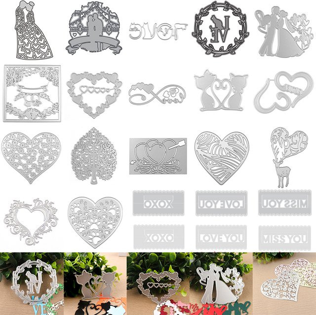 Metall-Stanzformen Miss You für DIY Scrapbooking und Basteln in Silber - Bild 1