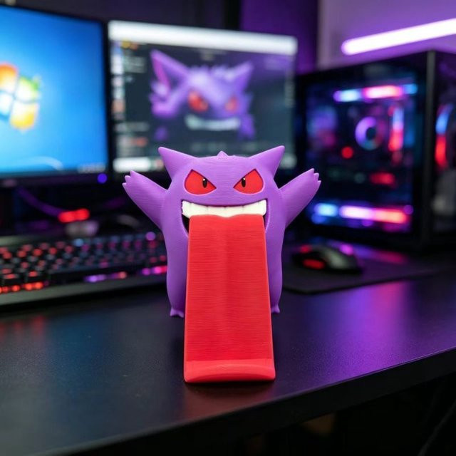 Aoger Pokémon Gengar Handyhalterung, Cartoon 3D Ständer, Lila - Bild 1