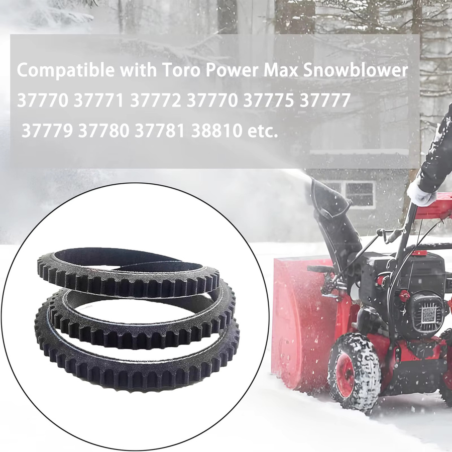 Toro Antriebsriemen mit gezahntem Rad für Schneefräsen 120–3893, Schwarz, Breite: 0,95 cm, Länge: 78,74 cm - Bild 3