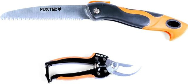 FUXTEC Gartenschere FX-HGW2 2er Set in Orange mit Gummigriff für Profis - Bild 1