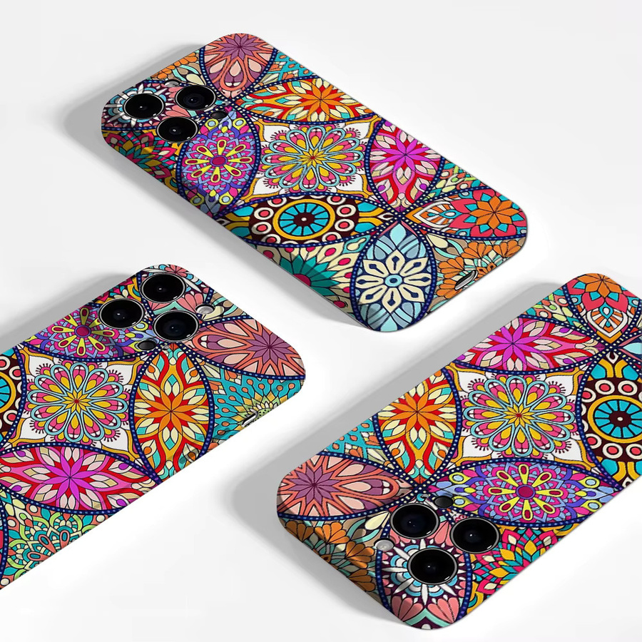 Potdemiel Aurea Case Matte Bumper MagSafe Schutzhülle für iPhone mit Mandala Boho Design in Multicolour - Bild 3
