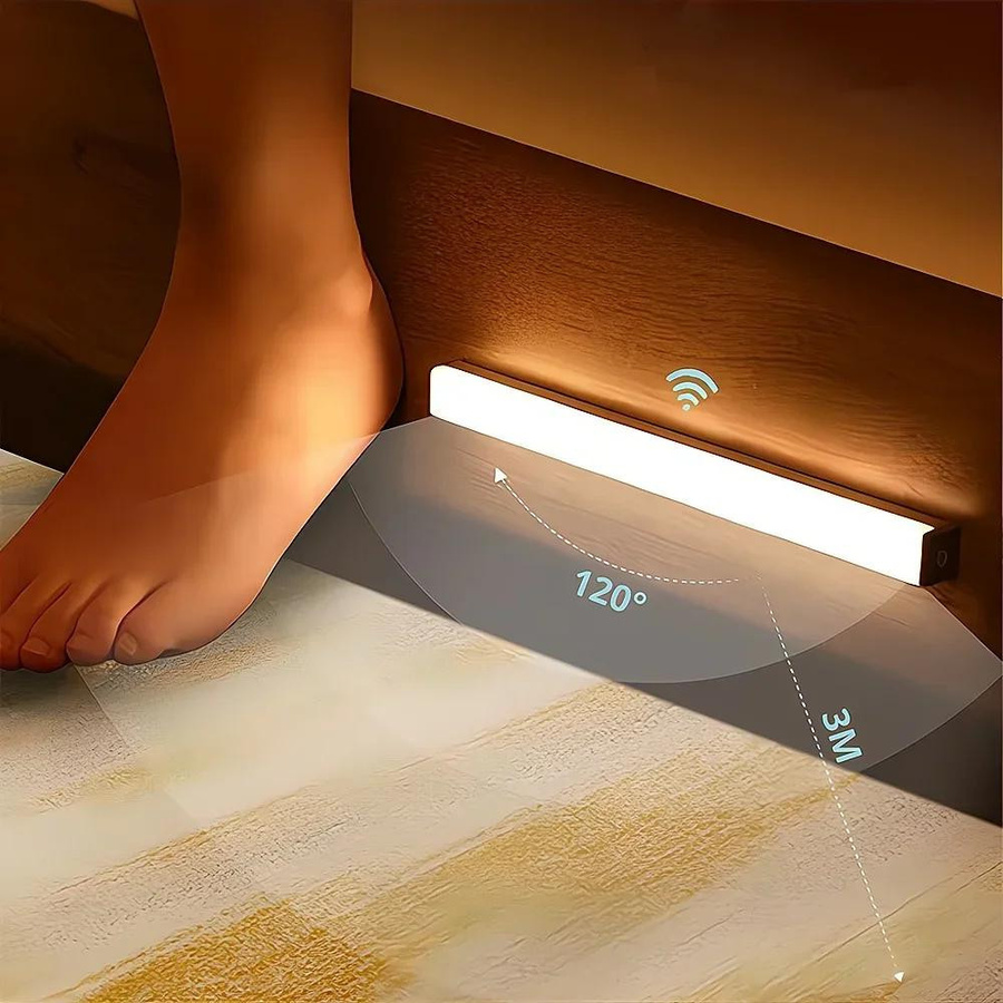NATAWA LED Nachtlicht mit Bewegungssensor, kabellose USB-wiederaufladbare Lampe, magnetisch, Weiß, Länge: 20 cm - Bild 7