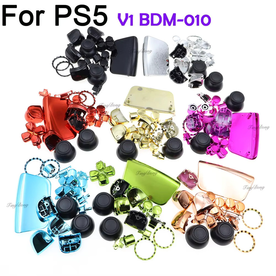 TingDong Ersatzteil-Set für PS5 V1 1,0 BDM-010 Controller mit Tasten, Joysticks und Triggern in Grün - Bild 2