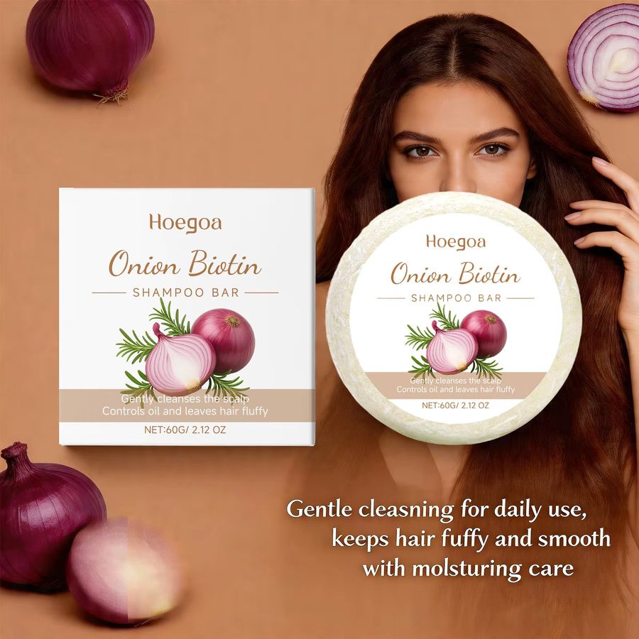 HOEGOA Zwiebel- und Biotin-Shampoo-Seife, Trockenes Krauses Haar - Bild 4
