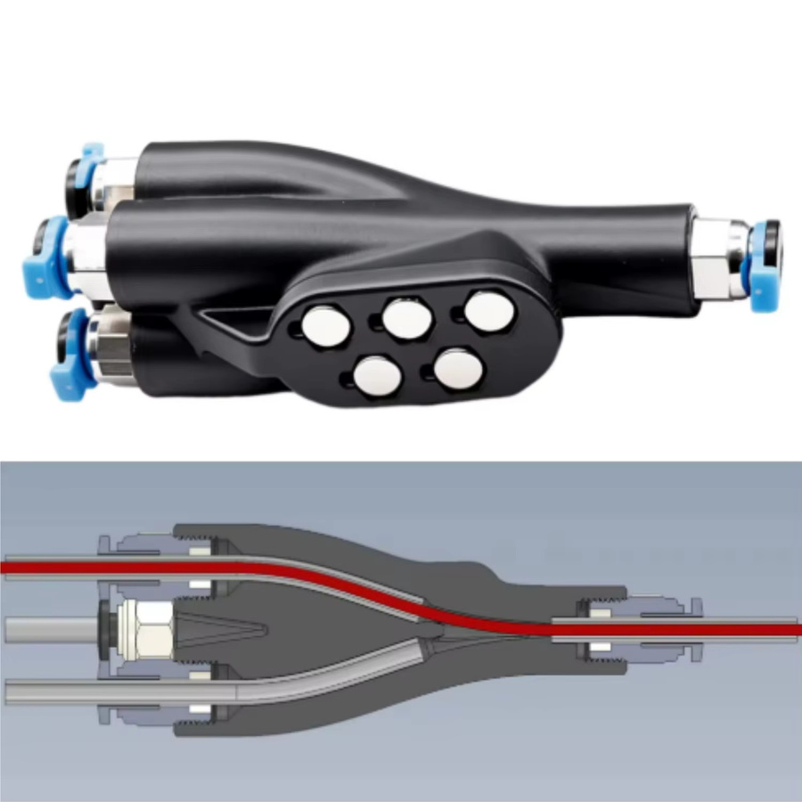 Bambu Lab 4-in-1 PTFE-Adapter Materialrohr Erweiterungsanschluss für AMS und 3D-Drucker X1, X1C, P1S, P2S in Schwarz - Bild 4