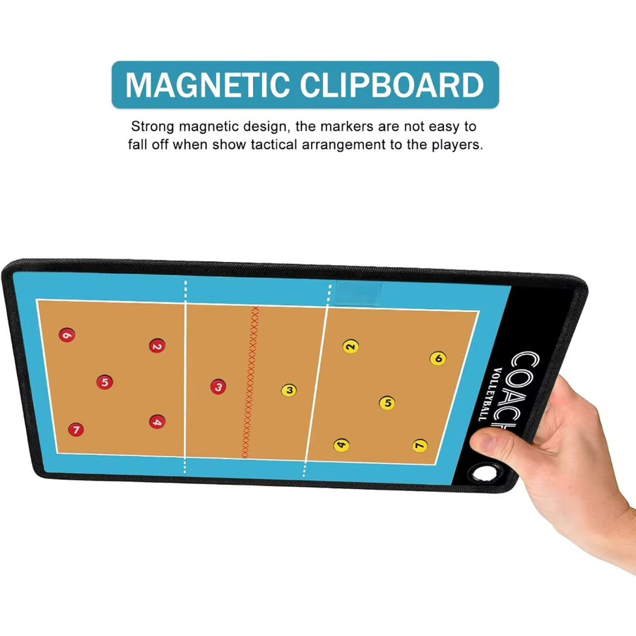 Magnetische Volleyball Trainer-Tafel mit doppelseitigem Whiteboard-Design in Weiß und Multicolour inklusive zwei Markerstiften und zwei Sets - Bild 2