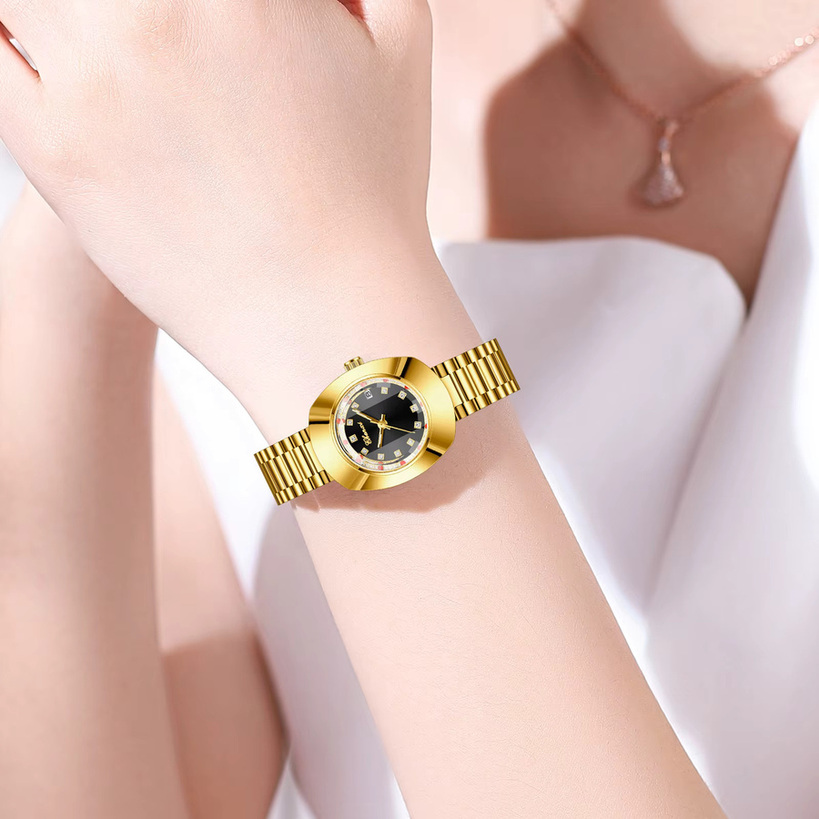 CHENXI Armbanduhr, Quarz, Edelstahl, Gold, Unisex - Bild 5