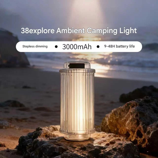 BRS Wiederaufladbare LED Campinglaterne mit 3000mAh Akku für Outdoor und Zelt - Bild 1