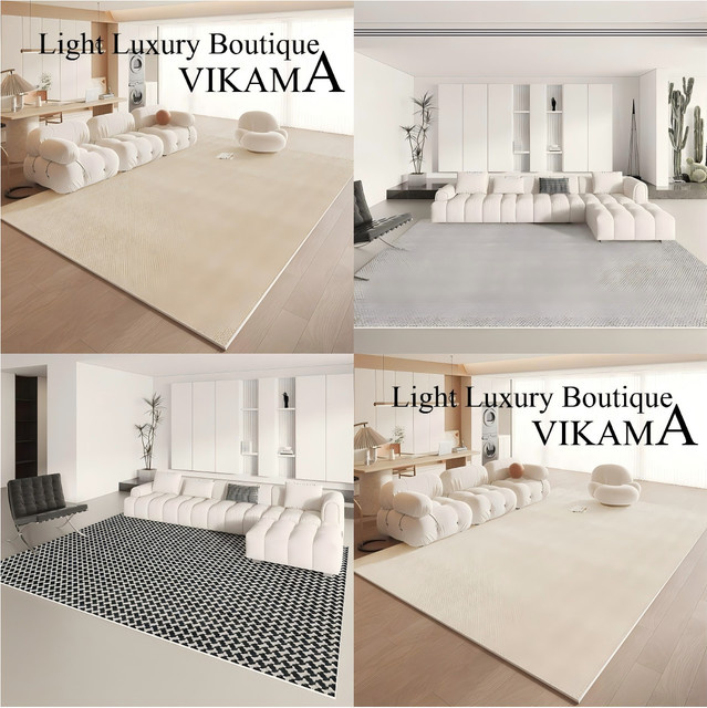 VIKAMA Schlaufenstapel-Teppich mit geometrischem Design in Aesthetic-Optik für Wohnzimmer, Küche und Schlafzimmer - Bild 1