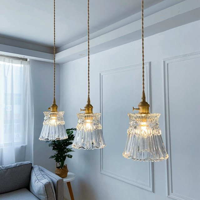 Ramalho LED Pendelleuchte aus Kupfer und Glas für Wohnzimmer, Schlafzimmer oder Küche - Bild 1