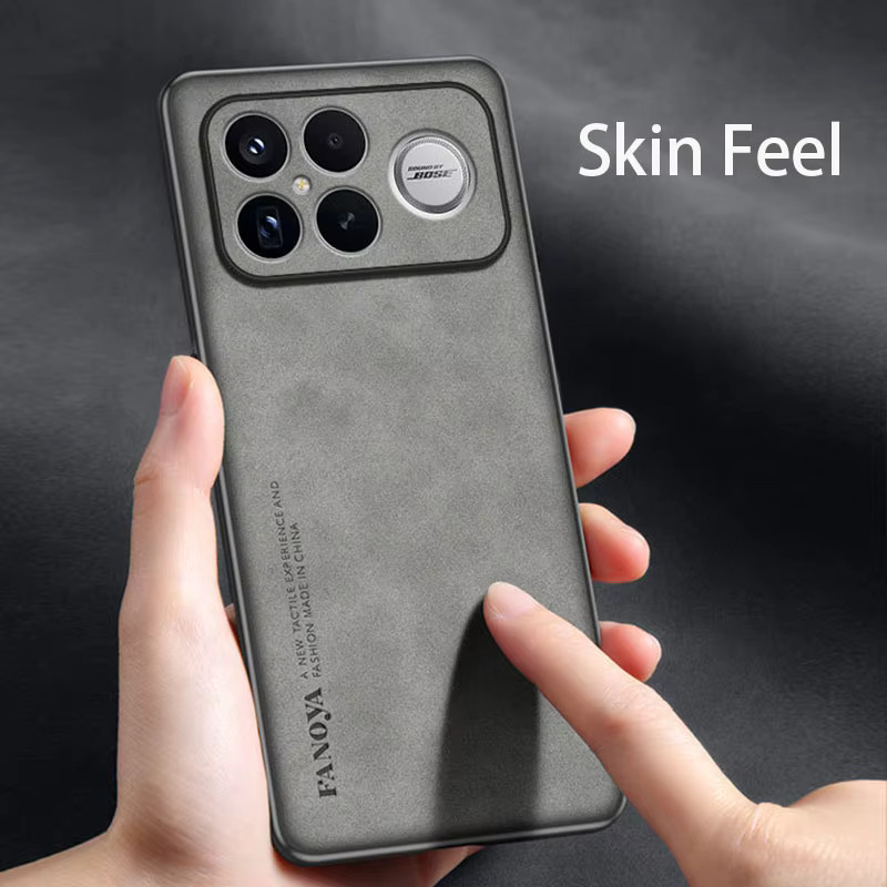 Xiaomi Poco F8 Ultra Pro 5G Schutzhülle in Rot mit Retro-Leder-Hautgefühl und mattem Silikon-Finish - Bild 3