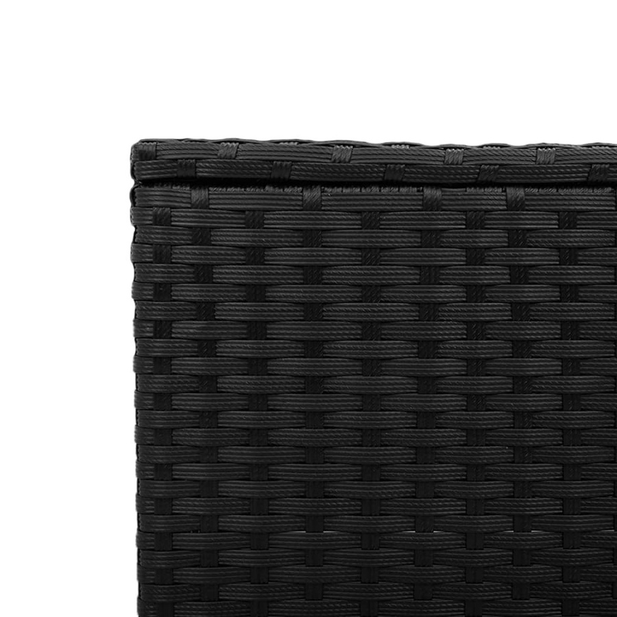 vidaXL Gartentisch aus PE-Rattan mit Hartglasplatte in Schwarz, B/T/H: 55 x 55 x 37 cm - Bild 5