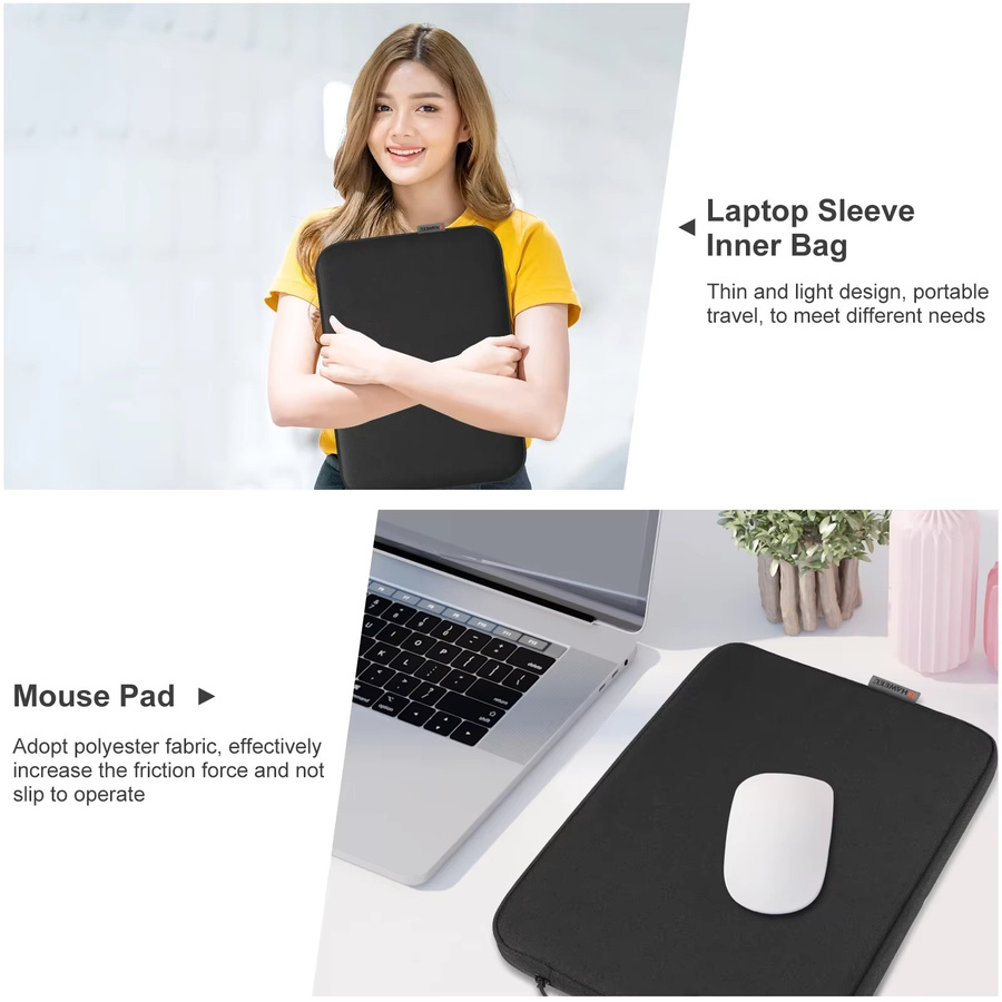 Stoßfeste Laptoptasche von xummen als Aktentasche für 12,5 bis 16,7 Zoll in Schwarz oder Grau - Bild 5