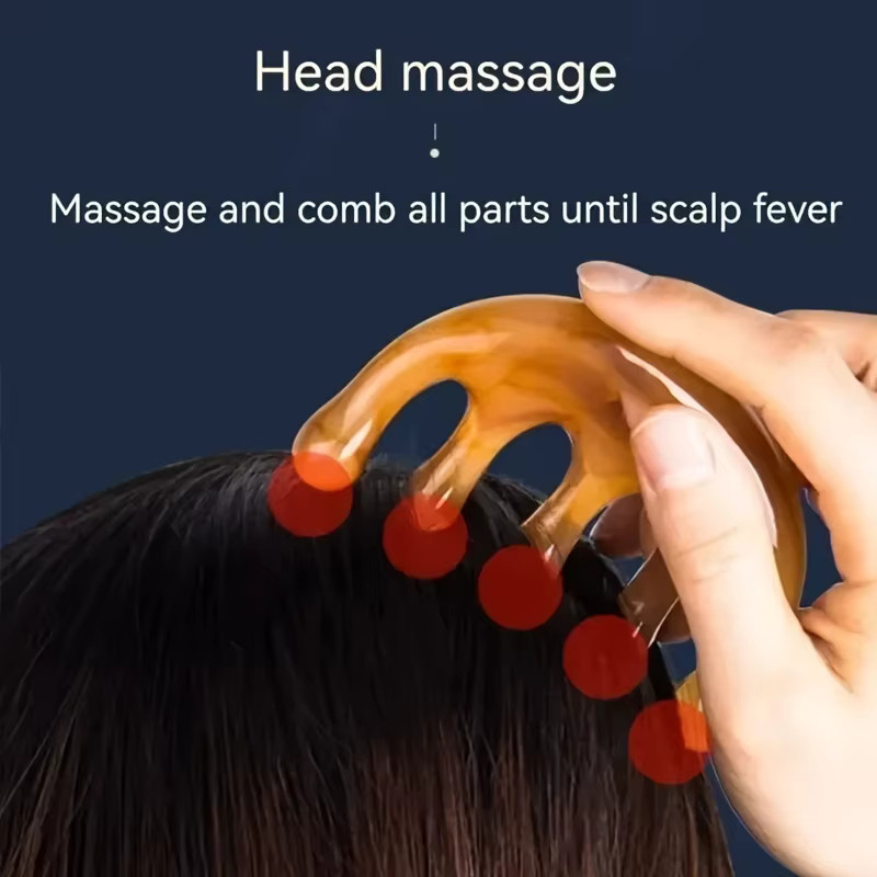 Hand-Massagekamm aus Kunstharz, Akupunktmassagegerät für Kopfhaut, Unisex - Bild 3