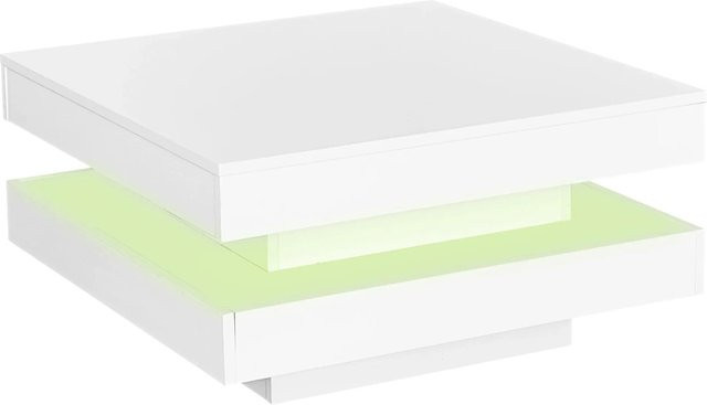 okwish Couchtisch mit drehbarer Platte und LED-Licht in Weiß, quadratisch, B/T: 70 x 70 cm - Bild 1