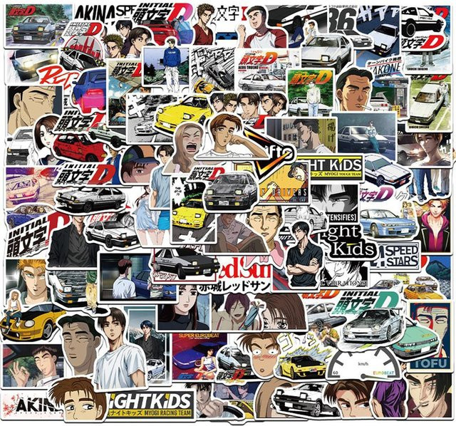 Binchi Outdoor Product Anime Initial D Cartoon Aufkleber Wasserdicht, Mehrfarbig - Bild 1