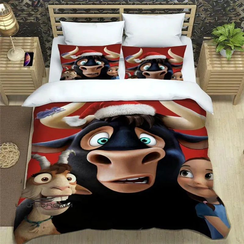Binchi Outdoor Product Bettwäscheset Ferdinand Cartoon Design in Rot, Microfaser-Bettwäsche mit Bettbezug und Kissenbezug, B/H: 264 x 228 cm - Bild 2