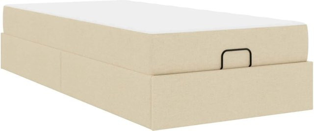 vidaXL Bettgestell mit Matratze 2-teilig in Beige aus Stoff mit Schubladen B/T/H: 90 x 203 x 43,5 cm - Bild 1