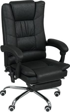 Vinsetto Ergonomischer Chefsessel mit Vibrationsmassage und Lendenwärmer, Schwarz
