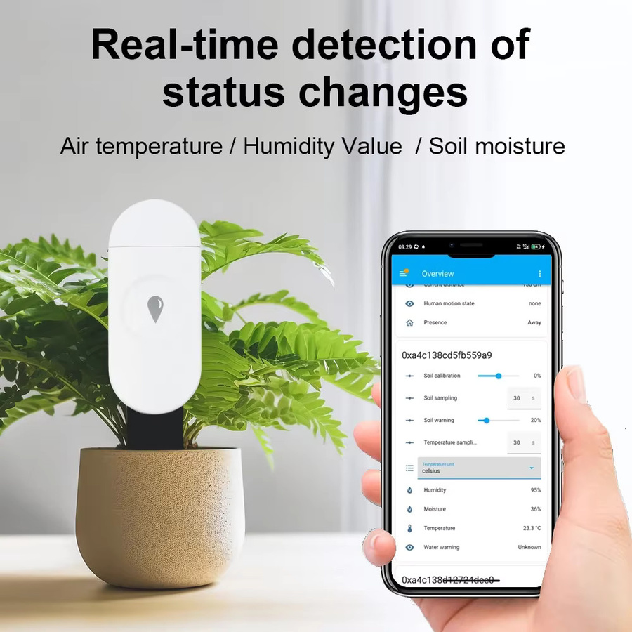 coolo ZigBee Bodenfeuchtigkeitssensor zur Messung von Feuchtigkeit und Temperatur in Weiß für Gartenautomatisierung und Home Assistant Unterstützung - Bild 4