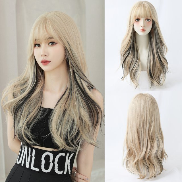7JHH WIGS Perücke, blonde Wellen, synthetisch, Damen - Bild 1