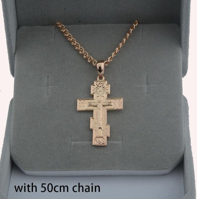 TuiYing001 Anhänger Orthodoxes Kruzifix, 585 Gold, Unisex - Bild 1