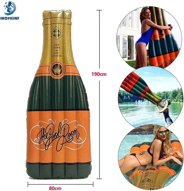 IHOMEINF Champagner flasche aufblasbare Pool Liege - Bild 1
