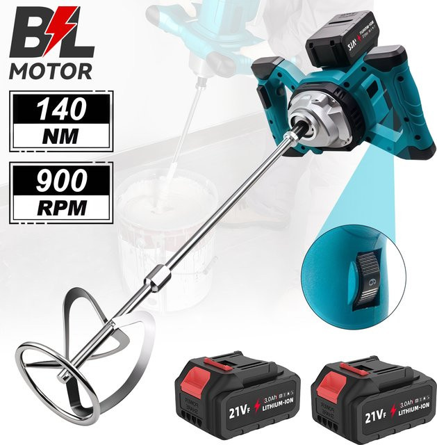 Makita Akku-Farb- und Mörtelmischer in Blau mit 6 Gängen, 140 NM Drehmoment und M14-Gewinde für 18-V-Akkus - Bild 1