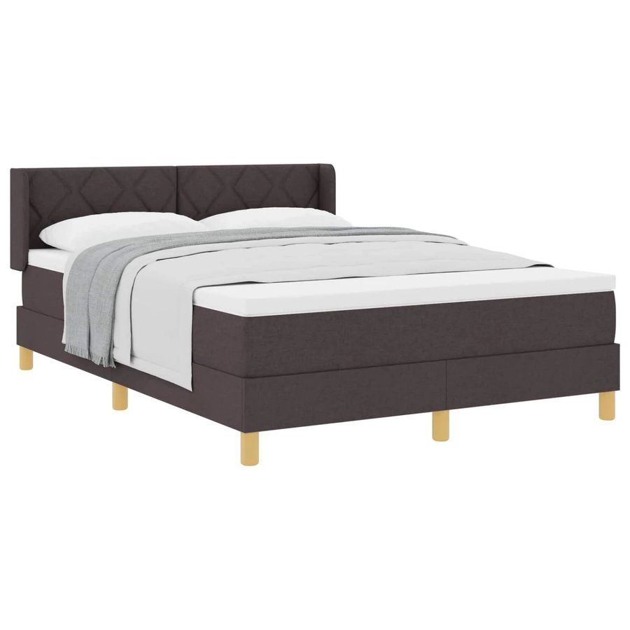 vidaXL Boxspringbett mit Matratze in Braun mit Polsterrahmen und Holzgestell B/T: 160 x 200 cm - Bild 2